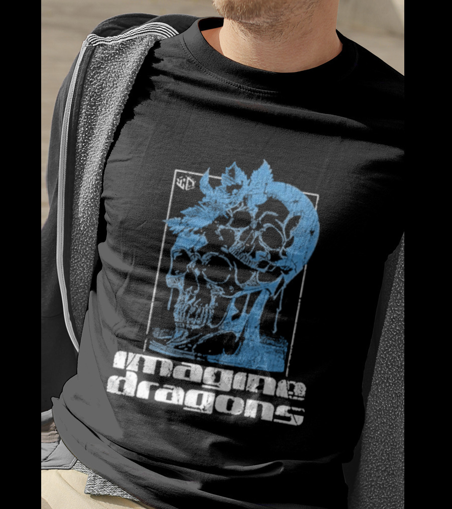 Imagine Dragons Melting Skull Blue T-Shirt