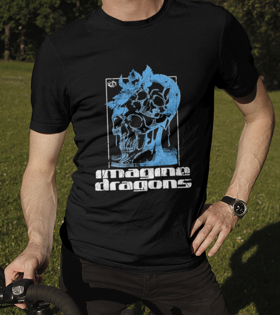 Imagine Dragons Melting Skull Blue T-Shirt