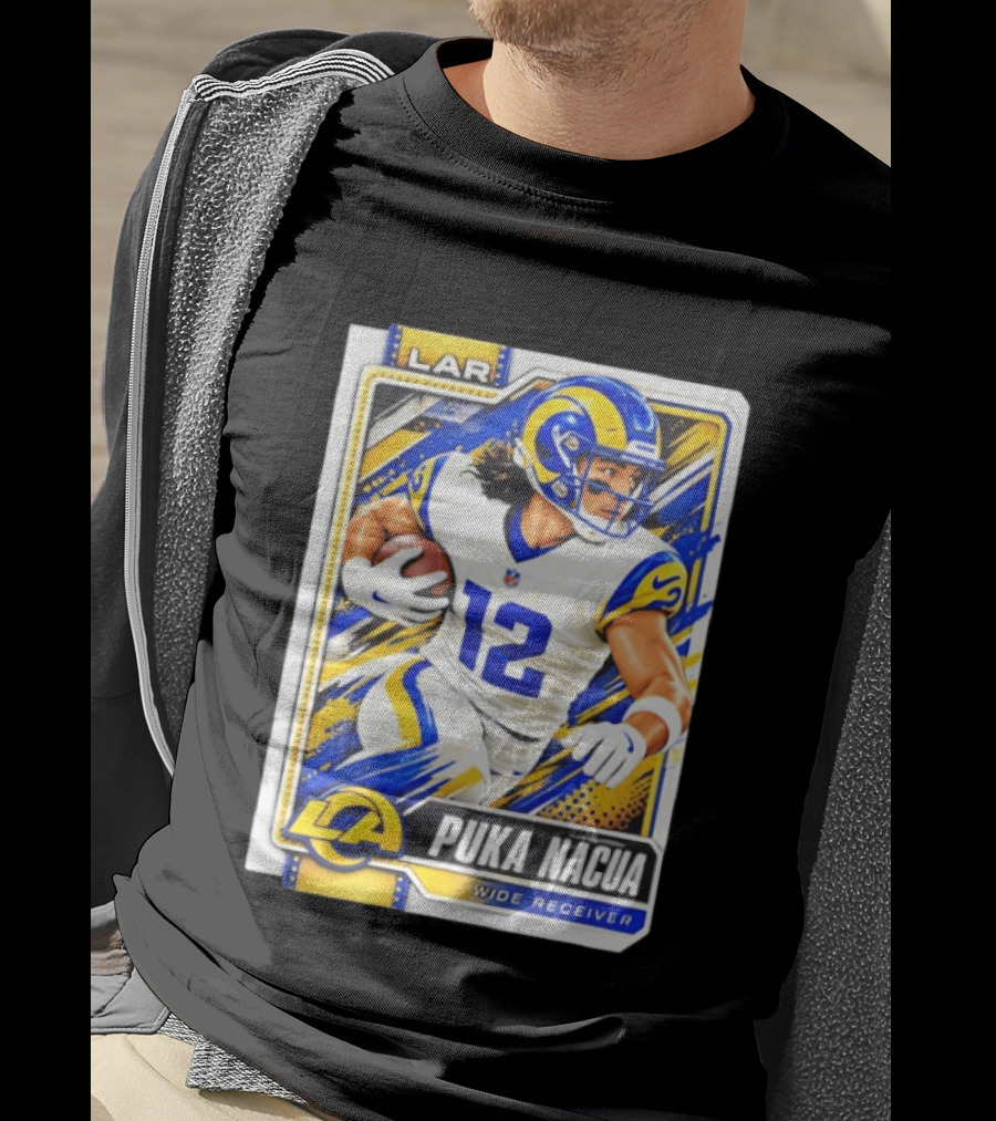 Puka Nacua Los Angeles Rams Wide Receiver LAR Trading Card 2026 T-Shirt