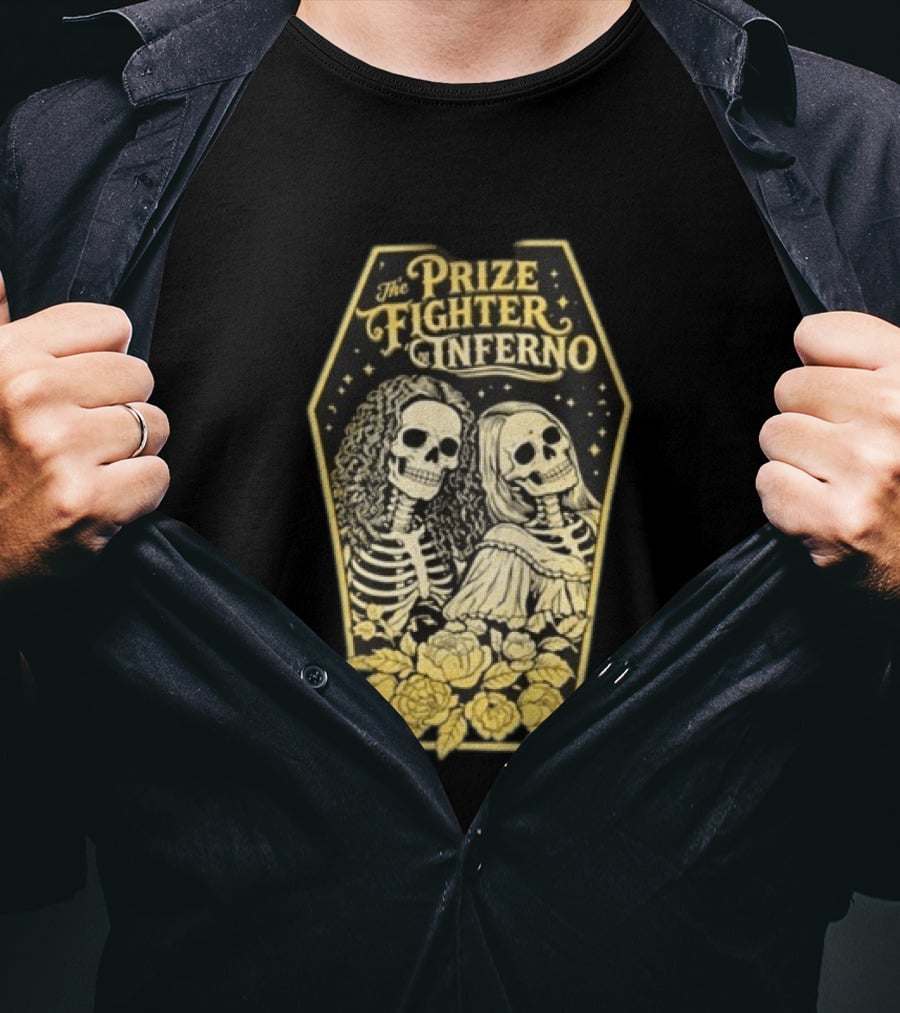 Skeleton Lovers Coffin The Prize Fighter Inferno Floral Festival 2026 T-Shirt