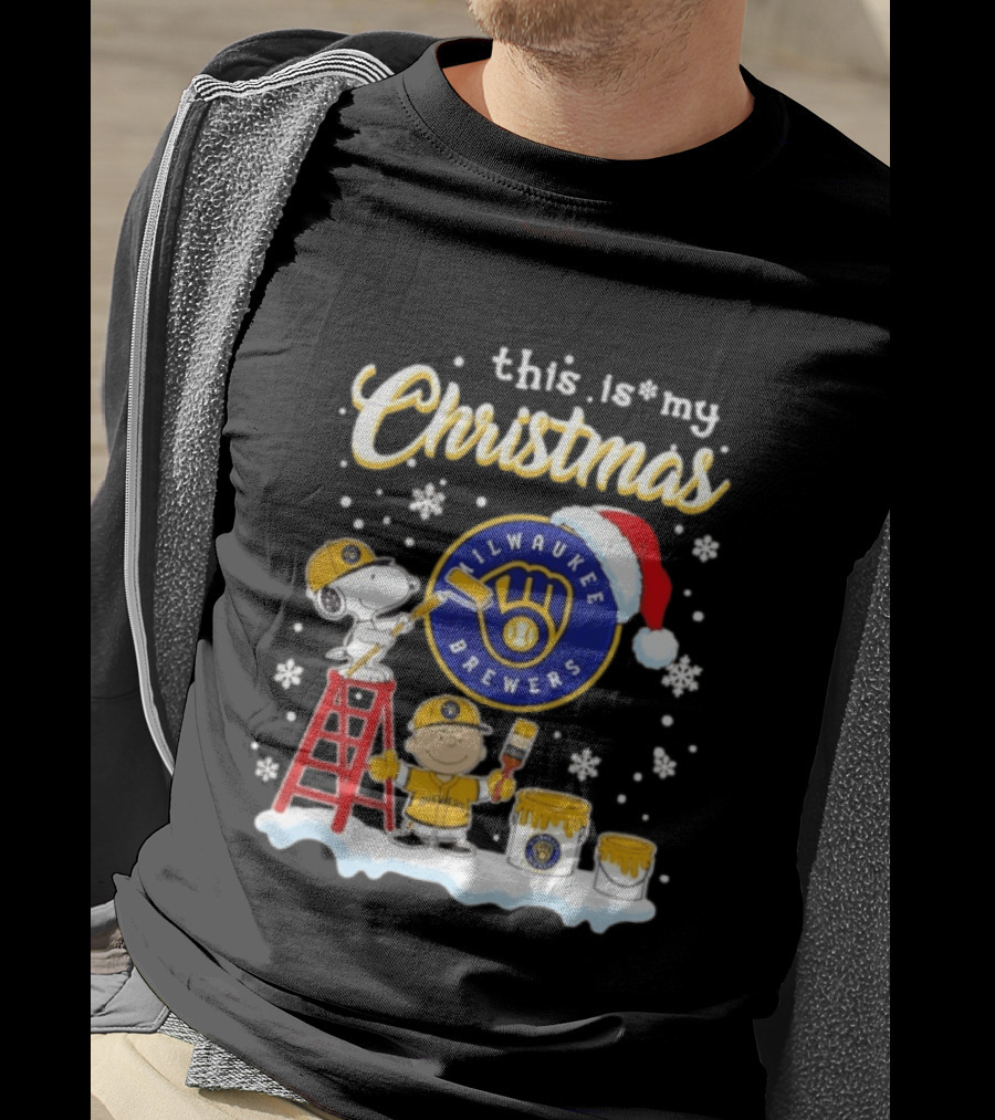 Milwaukee Brewers Snoopy Woodstock Charlie Brown Christmas 2026 T-Shirt
