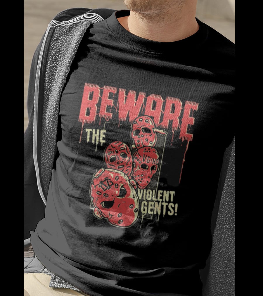 Beware The Violent Gents Hockey Masks VGHC T-Shirt