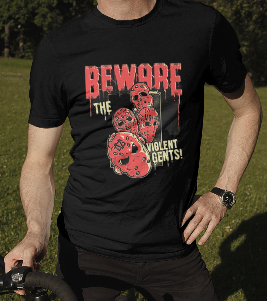 Beware The Violent Gents Hockey Masks VGHC T-Shirt