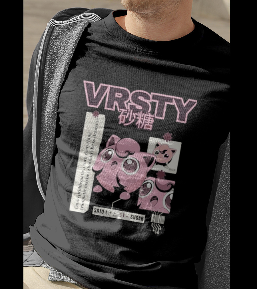 Vrsty Sato Sugar Jigglypuff Anime Style Kawaii Japanese T-Shirt