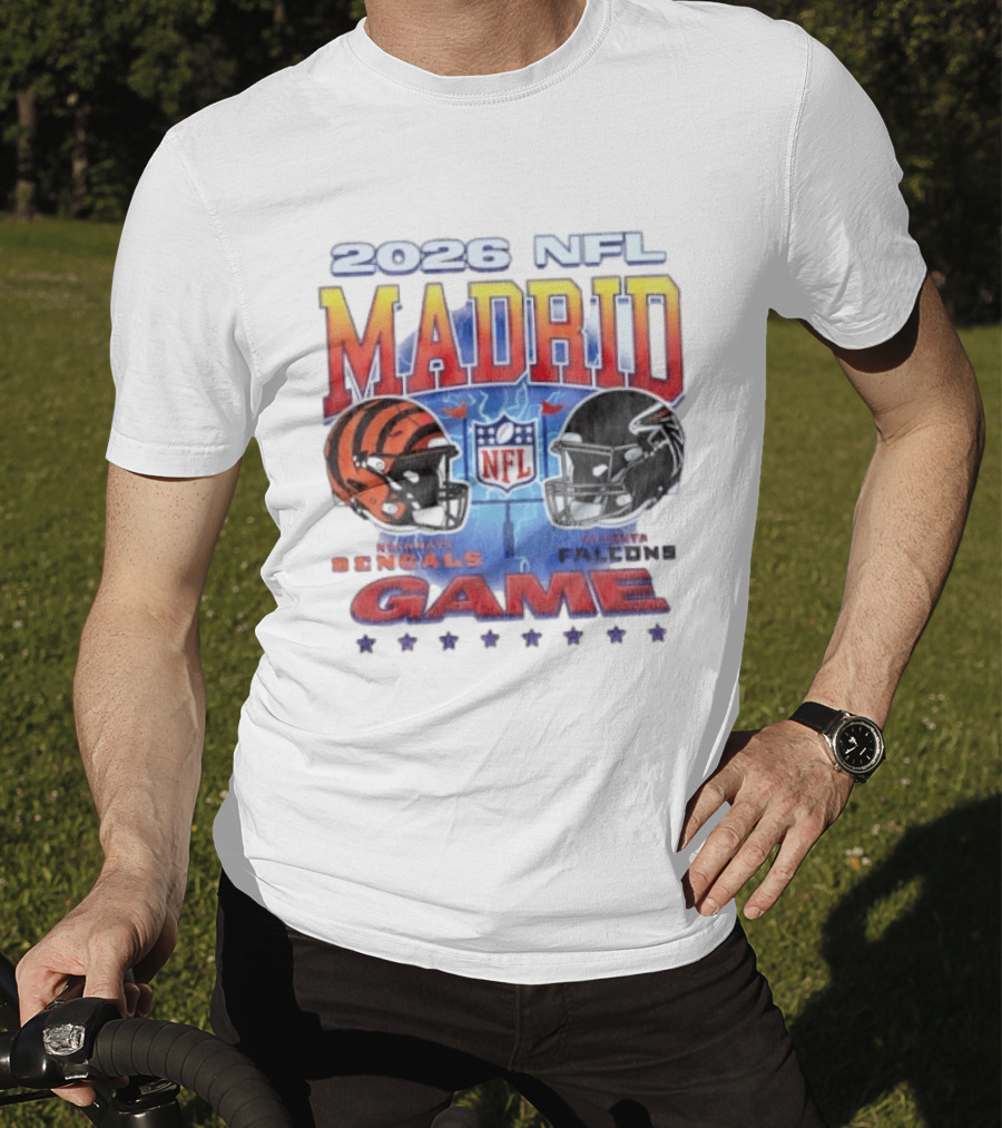 2026 NFL Madrid Game Cincinnati Bengals Vs Atlanta Falcons Matchup T-Shirt
