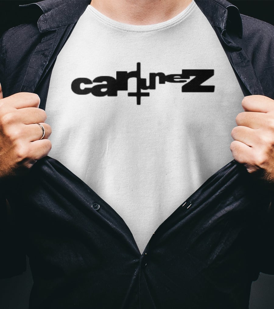 Ken Carson Store Cartunez White Zip Up Cross T-Shirt