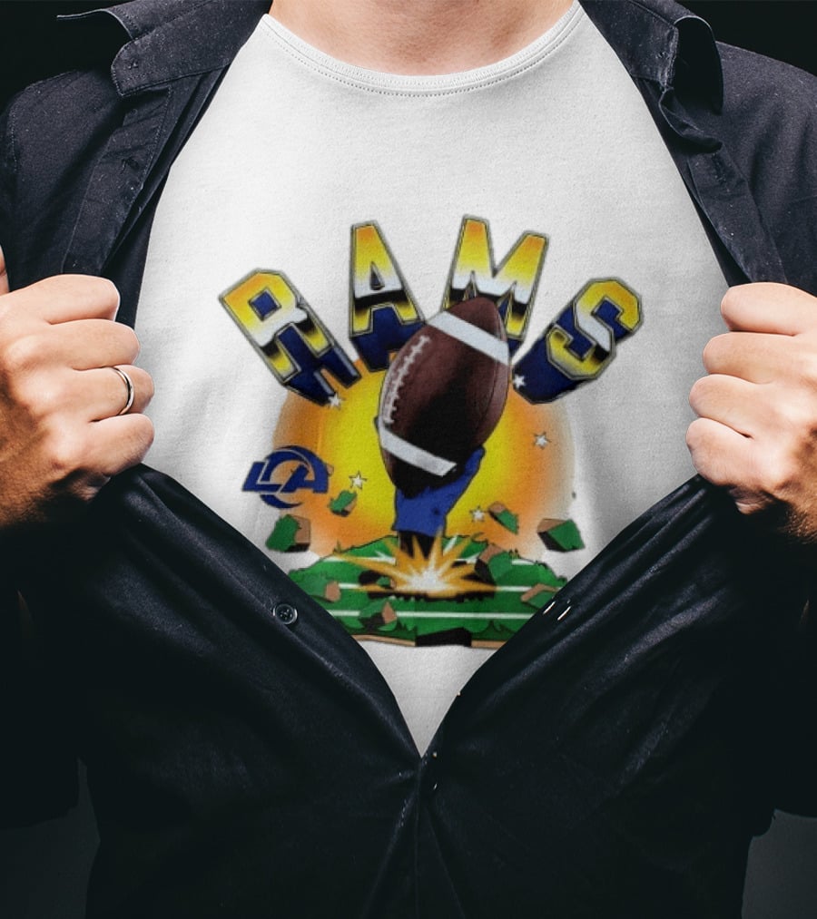 Los Angeles Rams 2026 Explode Clubhouse Football Burst T-Shirt