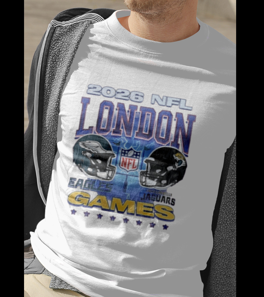2026 NFL London Games Philadelphia Eagles Vs Jacksonville Jaguars Matchup T-Shirt