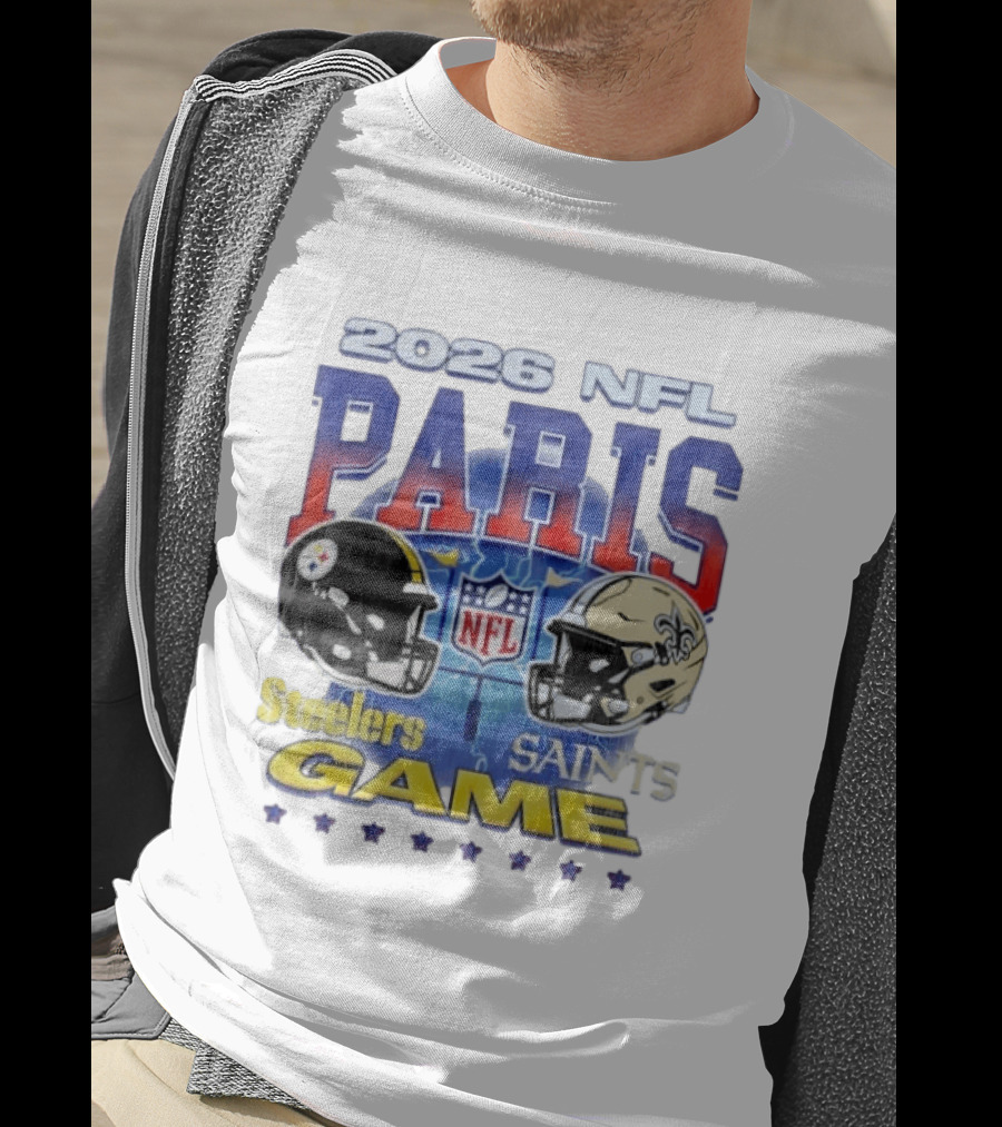 2026 NFL Paris Matchup Steelers Vs Saints Game T-Shirt