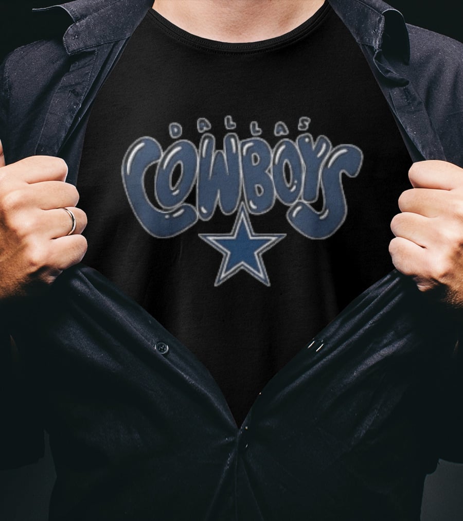 Dallas Cowboys Bubble Lettering Star T-Shirt