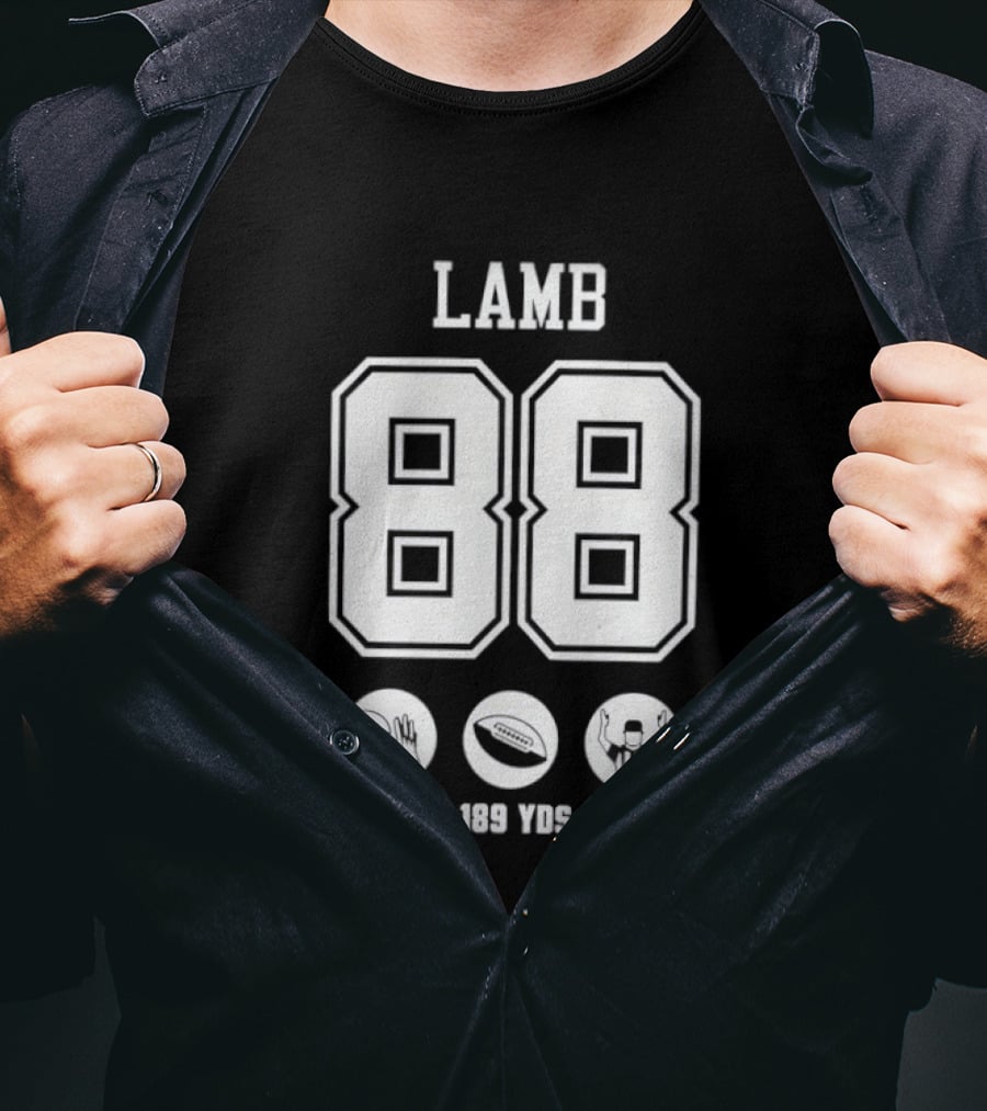 Dallas Cowboys CeeDee Lamb 88 17 Rec 189 Yds 1 Td T-Shirt