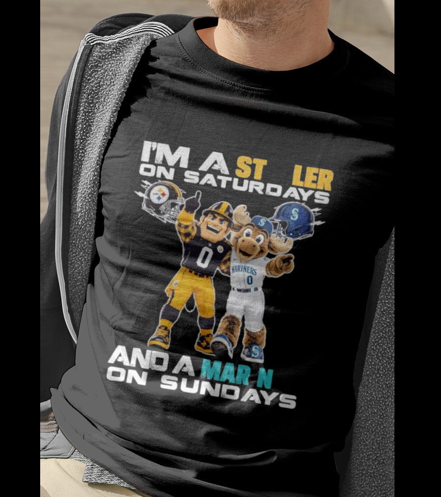 I'm A Steelers Fan On Saturdays And A Mariners Supporter On Sundays With Mascots T-Shirt