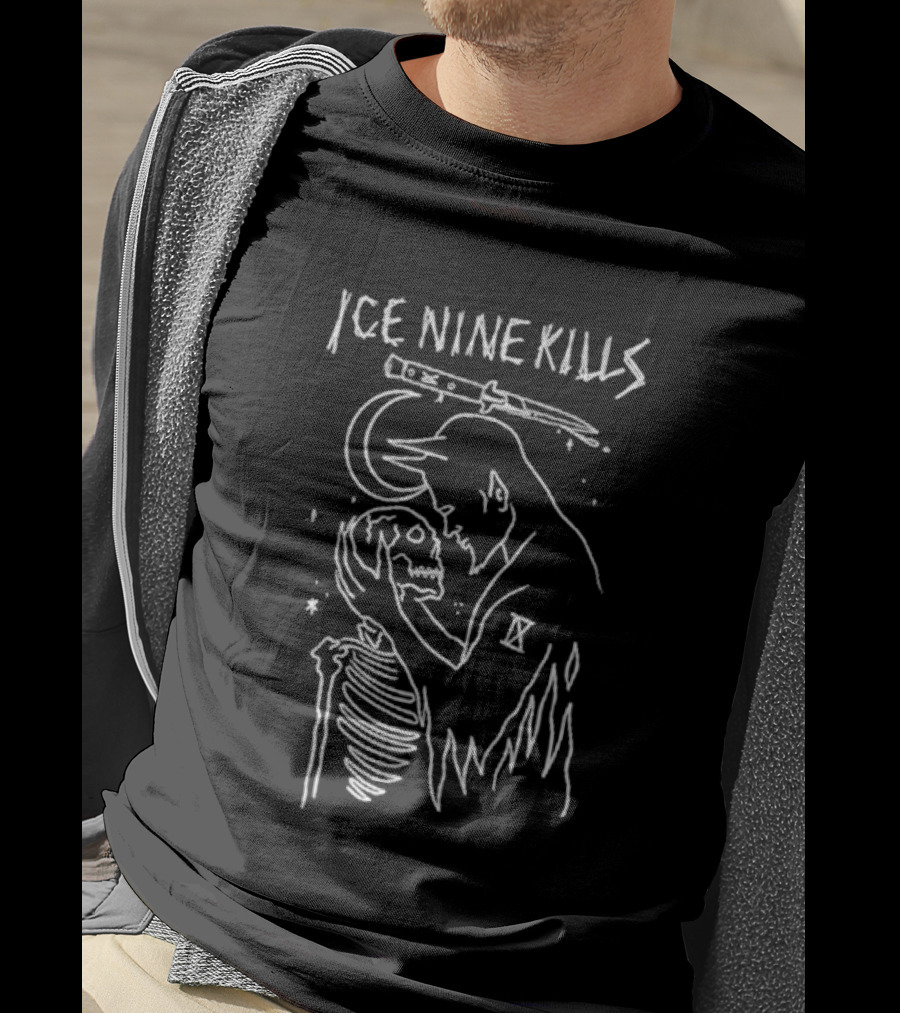 Ice Nine Kills Skull Embrace With Hand And Sword And Grim Reaper T-Shirt