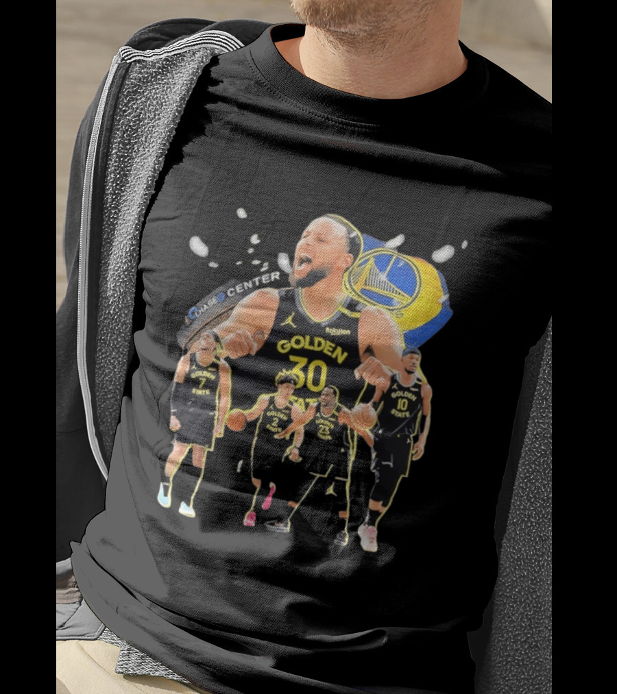 Golden State Warriors Players Collage Chase Center Basketball Team Number 30 23 10 7 T-Shirt