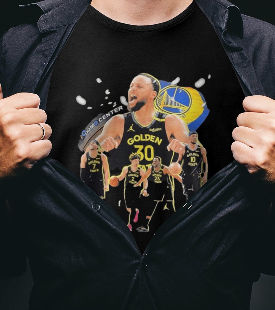 Golden State Warriors Players Collage Chase Center Basketball Team Number 30 23 10 7 T-Shirt
