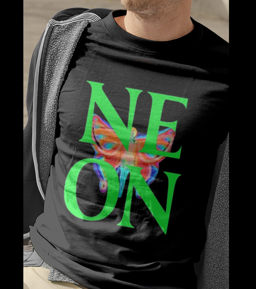 Neon Butterfly Interscope Store Colorful T-Shirt