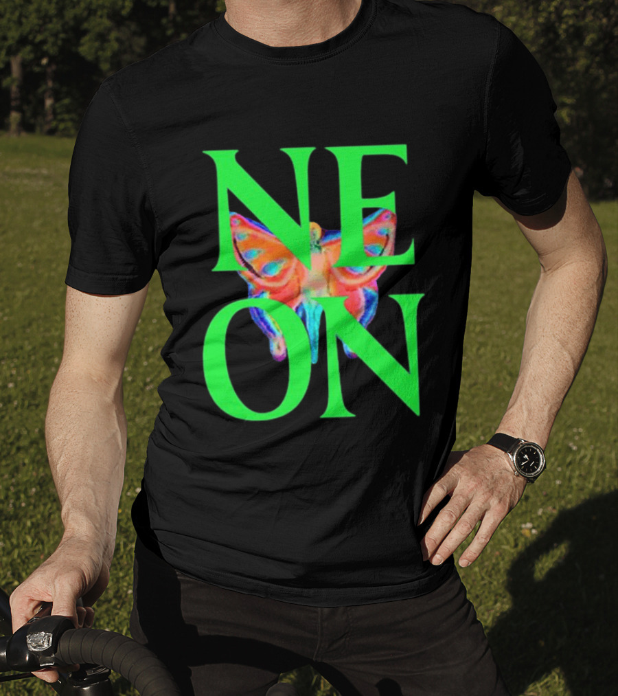 Neon Butterfly Interscope Store Colorful T-Shirt