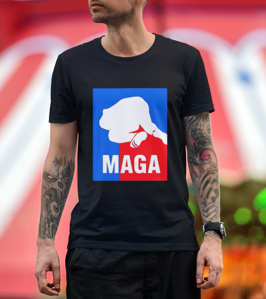 MAGA Political Parody Silhouette Red And Blue T-Shirt