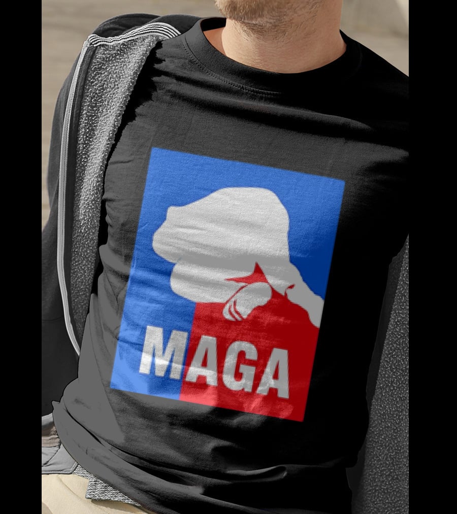 MAGA Political Parody Silhouette Red And Blue T-Shirt
