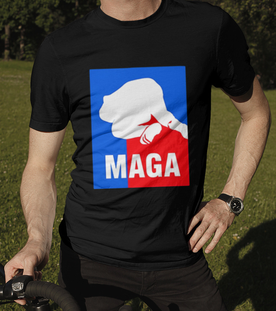 MAGA Political Parody Silhouette Red And Blue T-Shirt