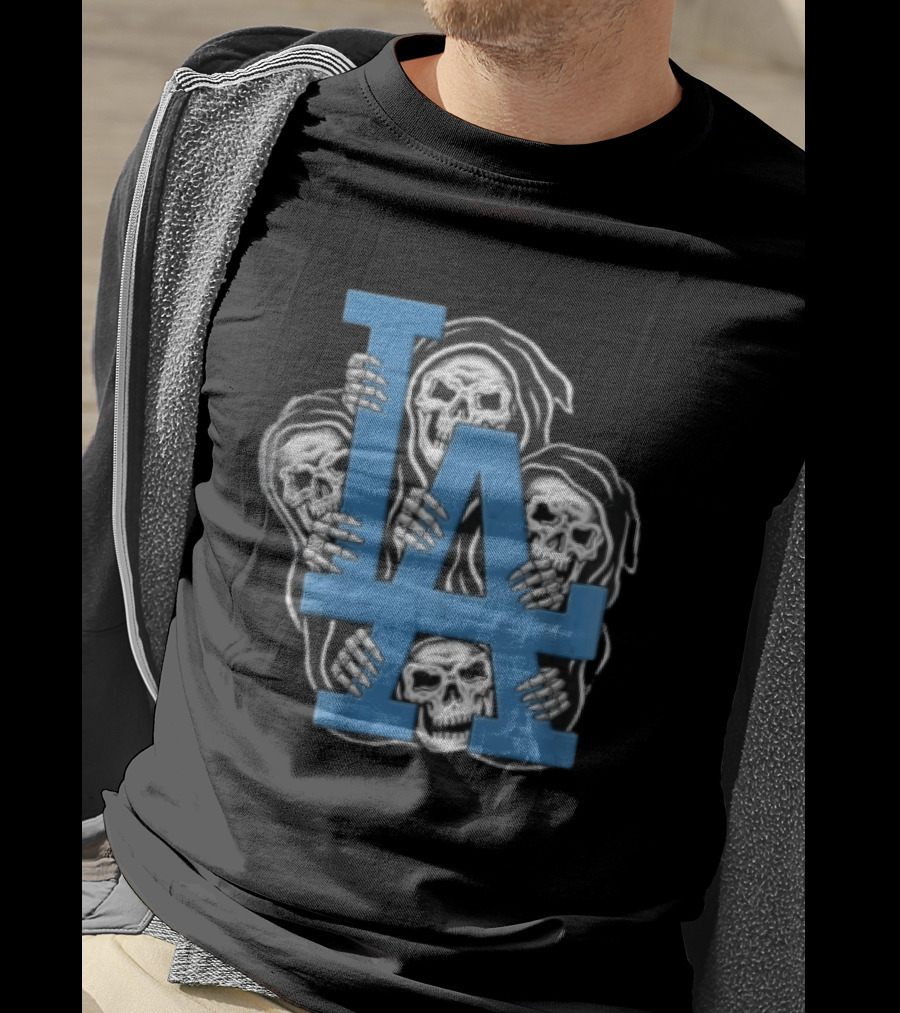 MLB Los Angeles Dodgers LA Four Grim Reapers Holding T-Shirt