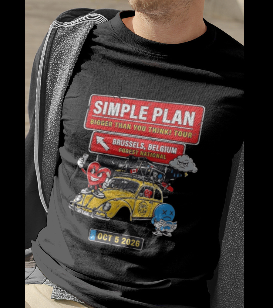 Simple Plan Bigger Than You Think Tour Brussels Belgium Forest National Oct 5 2026 T-Shirt