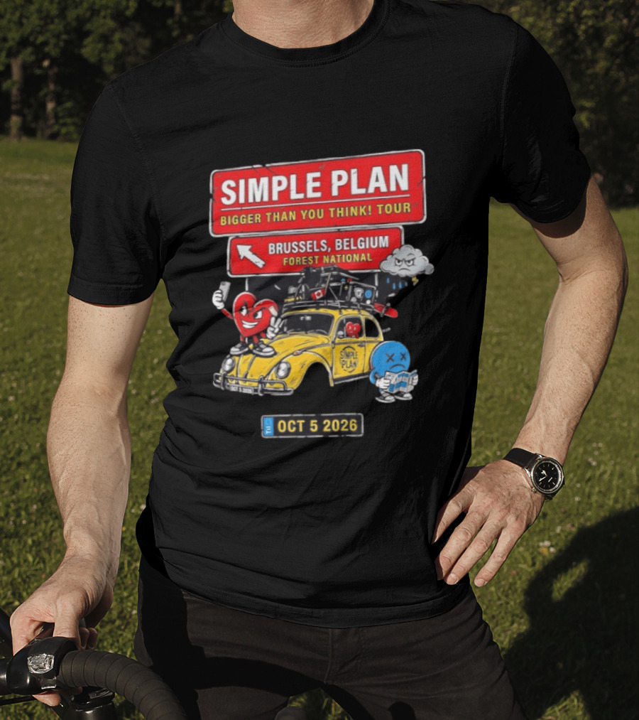 Simple Plan Bigger Than You Think Tour Brussels Belgium Forest National Oct 5 2026 T-Shirt