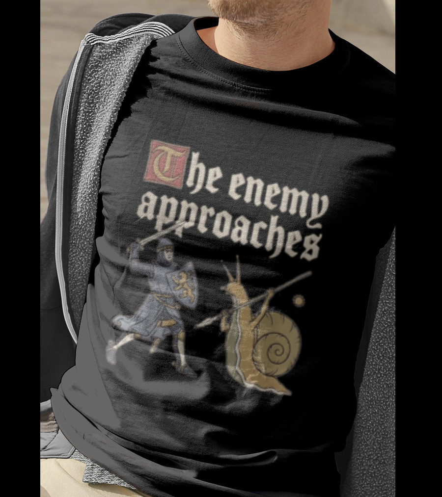 The Enemy Approaches Knight Duel With Snail Warrior In Medieval Battle Scene T-Shirt