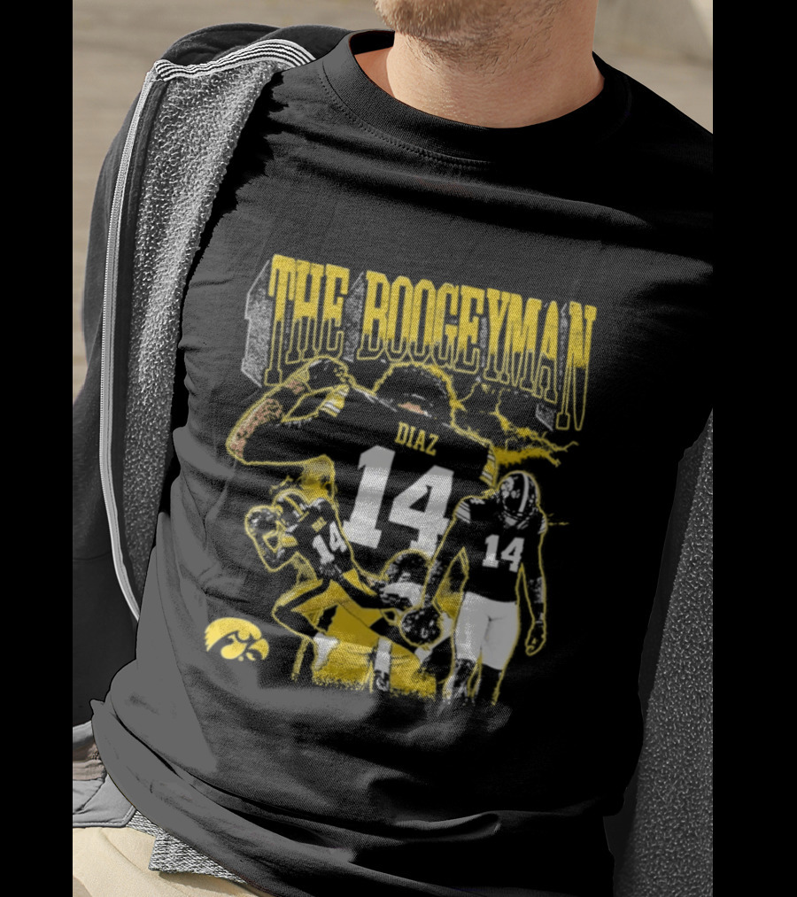 The Boogeyman Diaz No 14 Iowa Hawkeyes Football T-Shirt