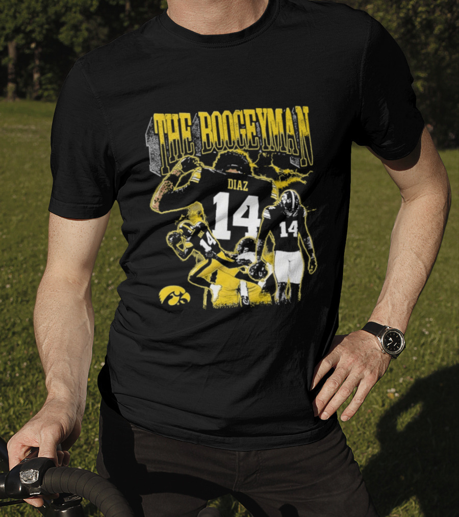 The Boogeyman Diaz No 14 Iowa Hawkeyes Football T-Shirt