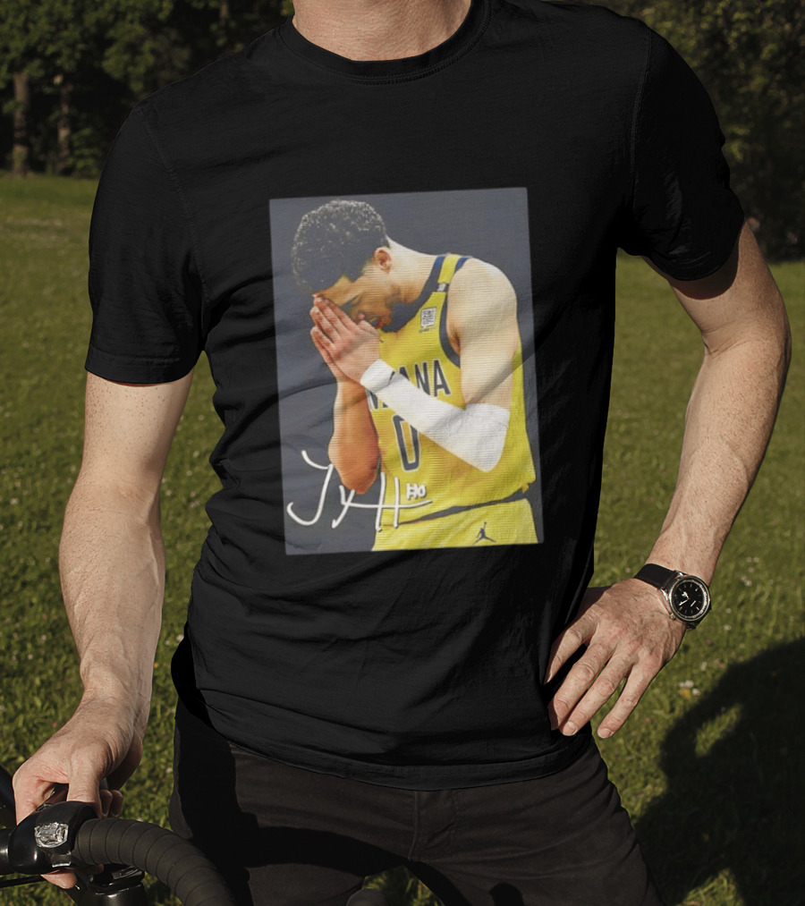 Tyrese Haliburton Indiana Pacers Praying NBA 0 JH Signature T-Shirt