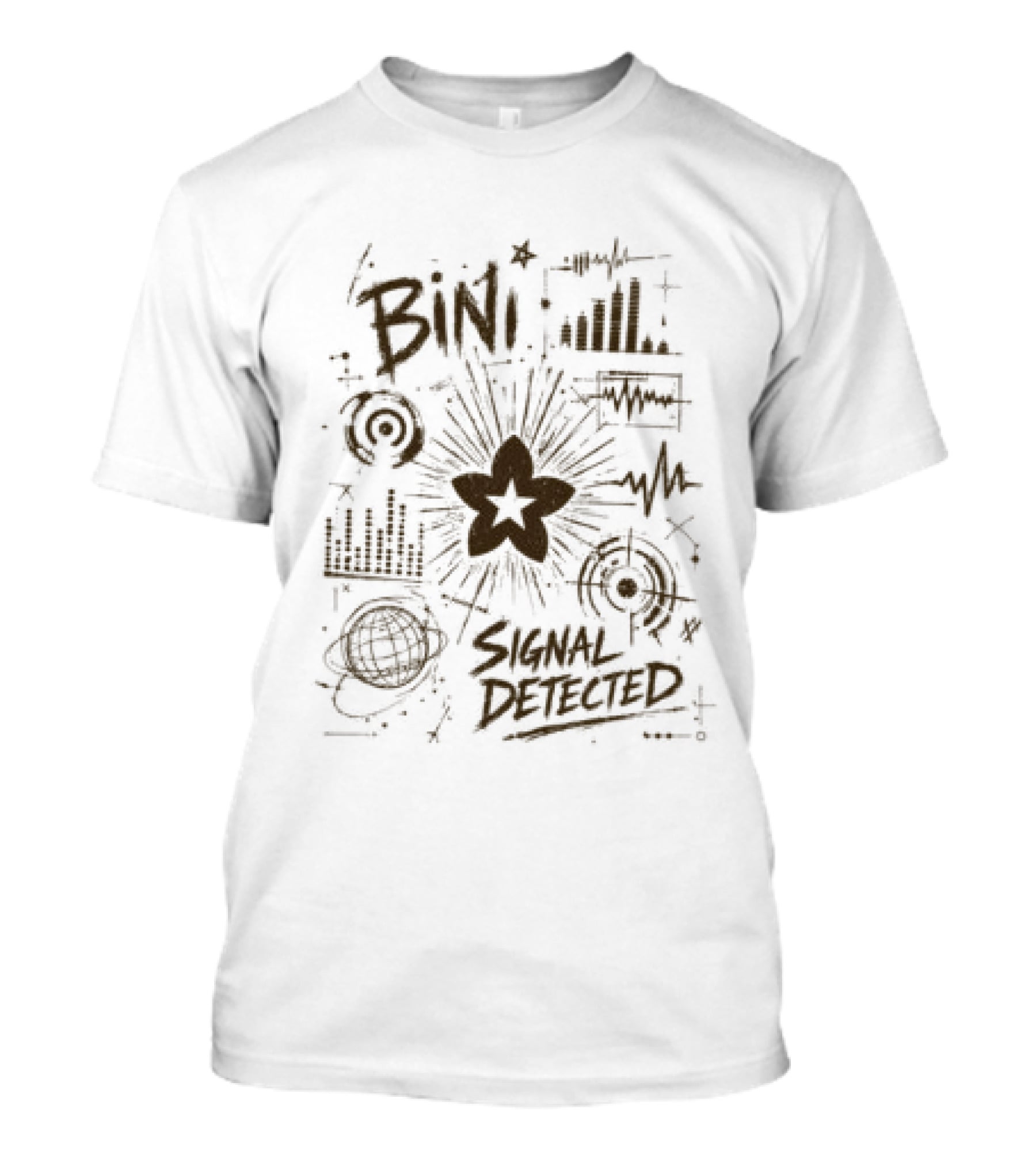 Bini Signals Detected Scribble Starburst And Waveforms T-Shirt