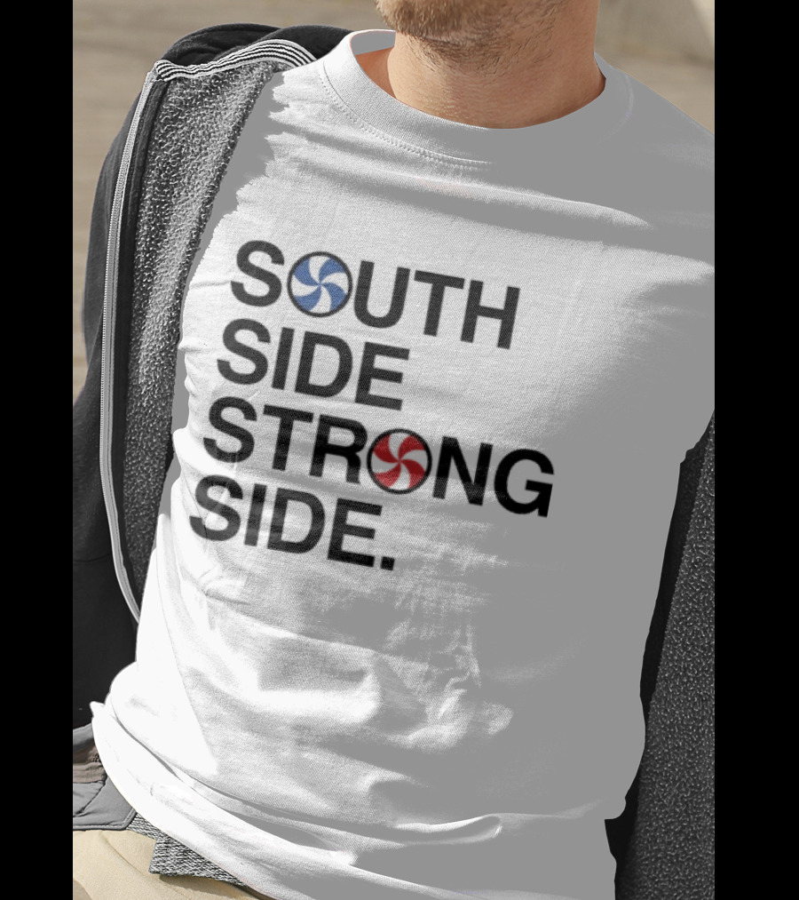 Chicago White Sox South Side Strong Side With Red And Blue Baseball T-Shirt