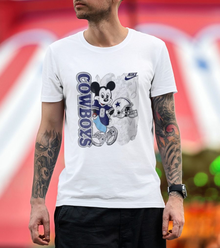 Cowboys Mickey Mouse 8 Football Jersey Cartoon Nike T-Shirt