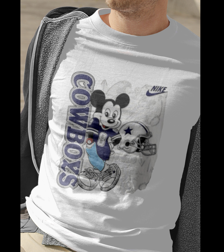 Cowboys Mickey Mouse 8 Football Jersey Cartoon Nike T-Shirt