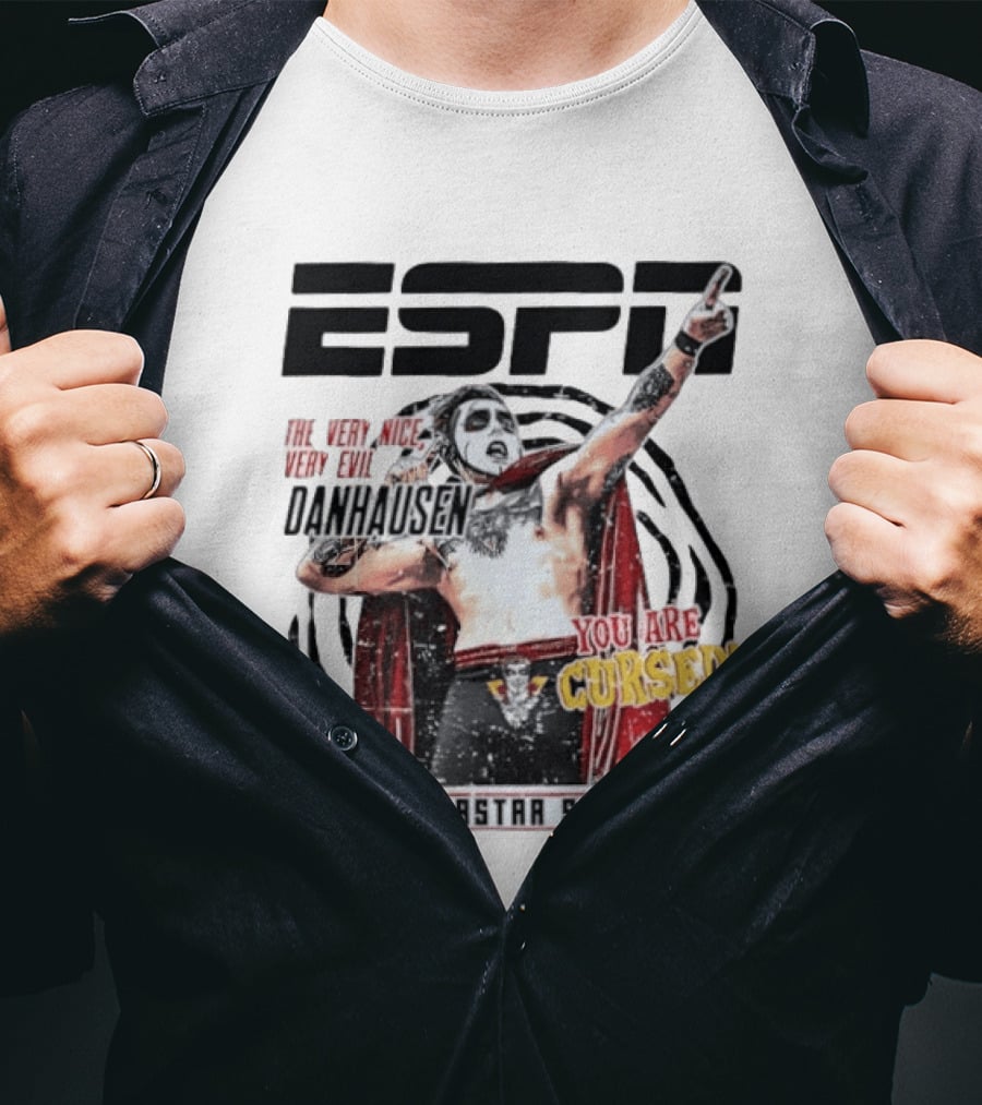 ESPN Danhausen WWE Superstar Spotlight You Are Cursed Very Nice Very Evil T-Shirt
