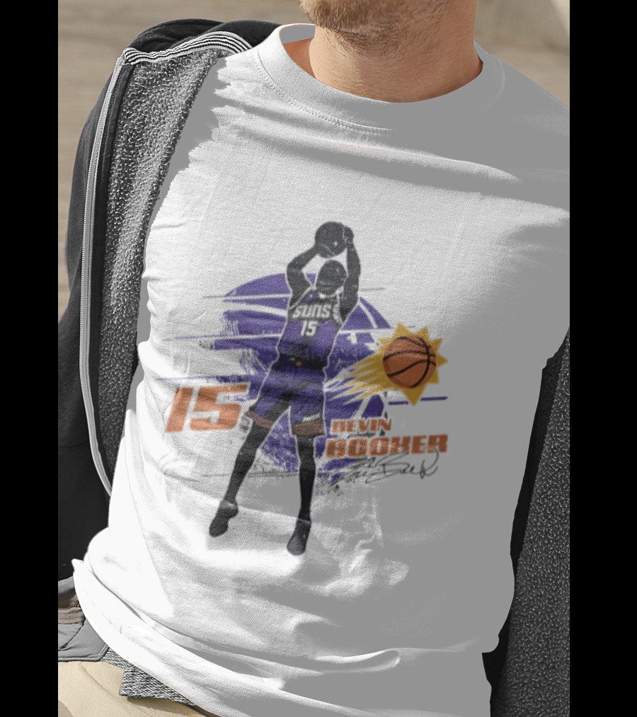 Devin Booker Phoenix Suns Basketball 2026 Number 15 Jumper T-Shirt