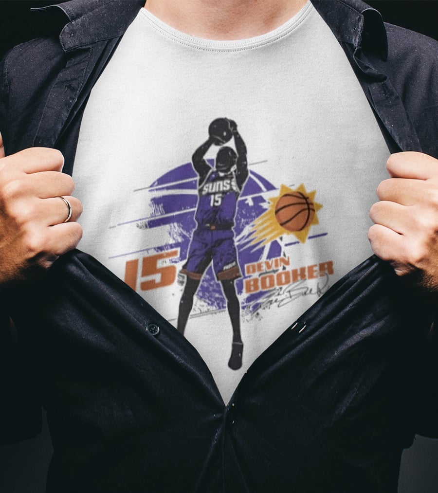 Devin Booker Phoenix Suns Basketball 2026 Number 15 Jumper T-Shirt