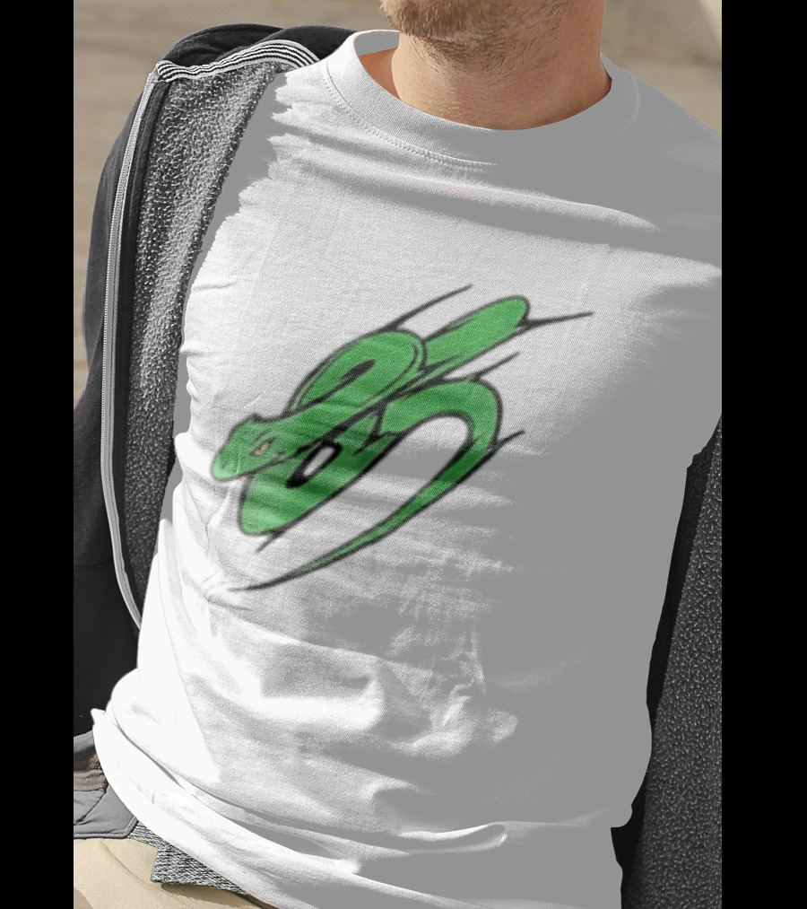 Green Snake Shaped Number Five Serpent T-Shirt
