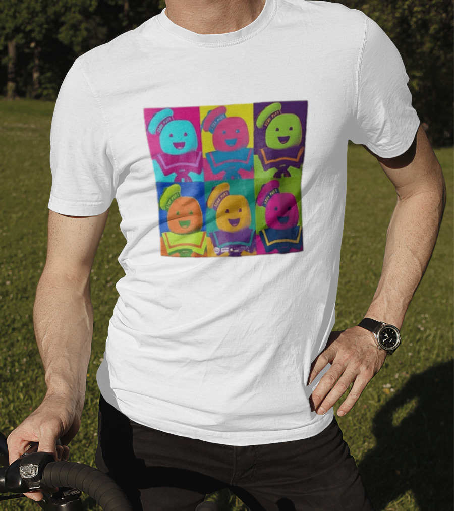 Movie Ghostbusters Stay Puft Marshmallow Man Six Colorful Pop Portraits T-Shirt