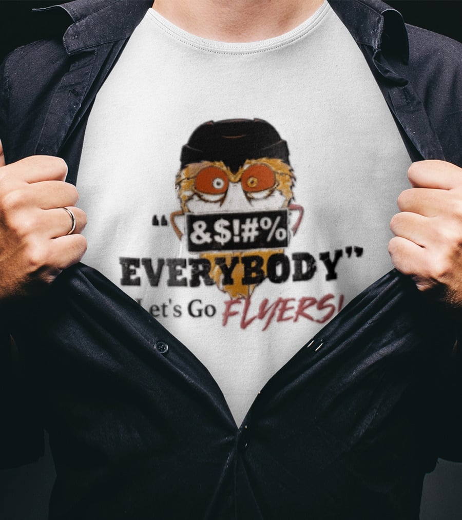 Gritty Flyers Everybody Let's Go NHL Philadelphia Hockey Helmet Cartoon T-Shirt