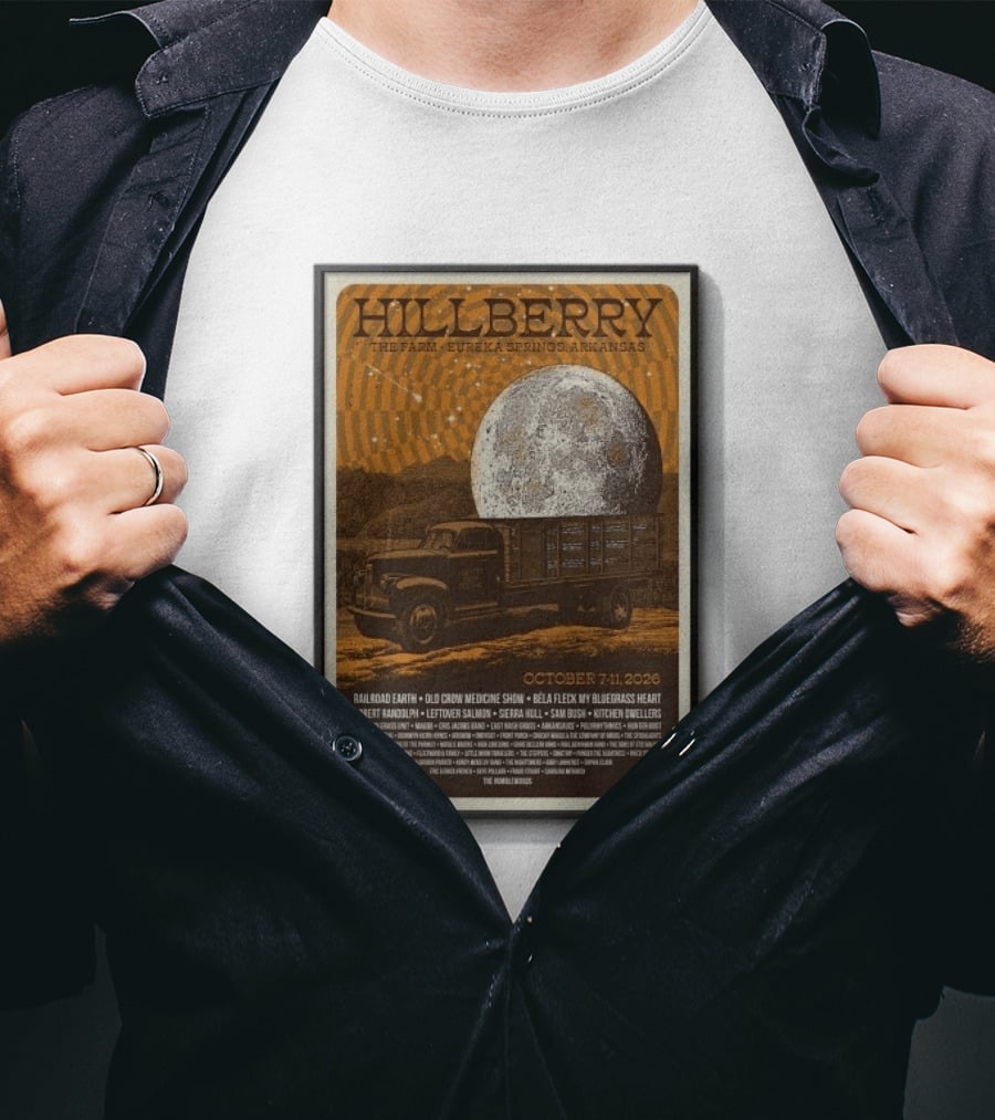 Hillberry Festival 2026 The Farm Eureka Springs Arkansas October 7 11 Railroad Earth Old Crow Medicine Show Bella Fleck T-Shirt
