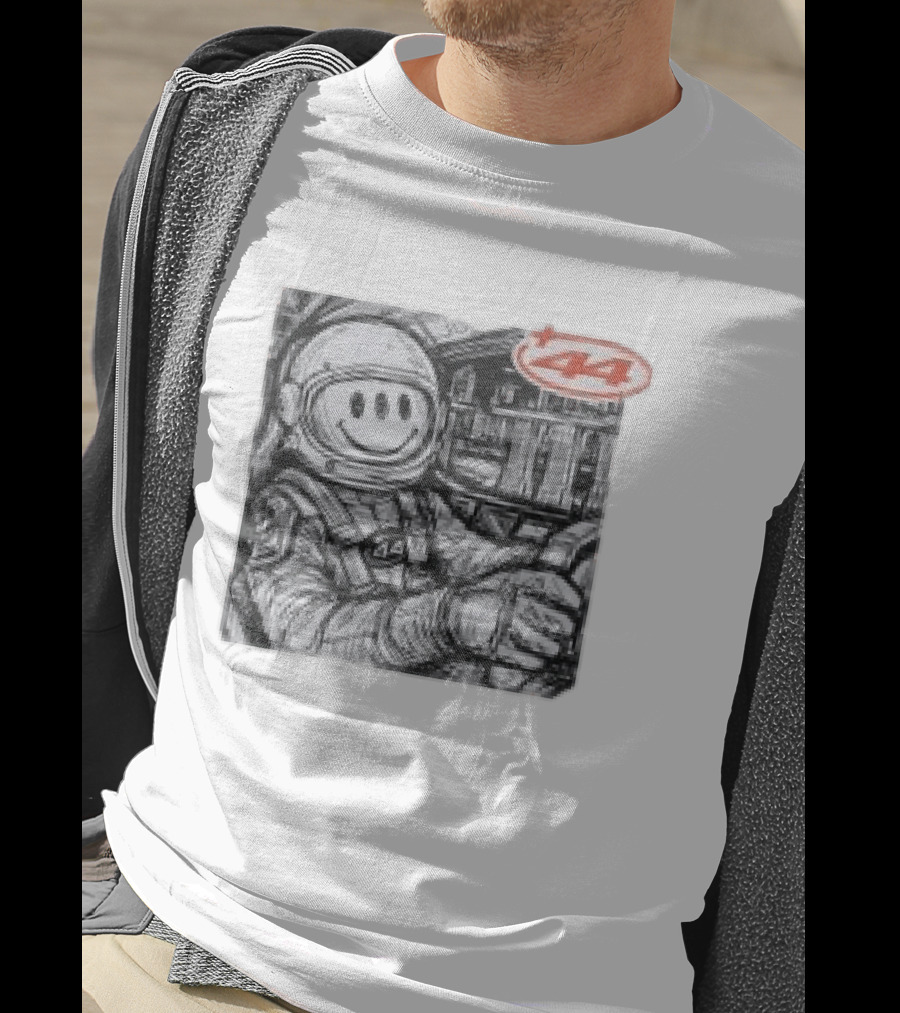 Plus44 Cosmic Circuit Astronaut With Smiley Face Helmet In Spacecraft T-Shirt