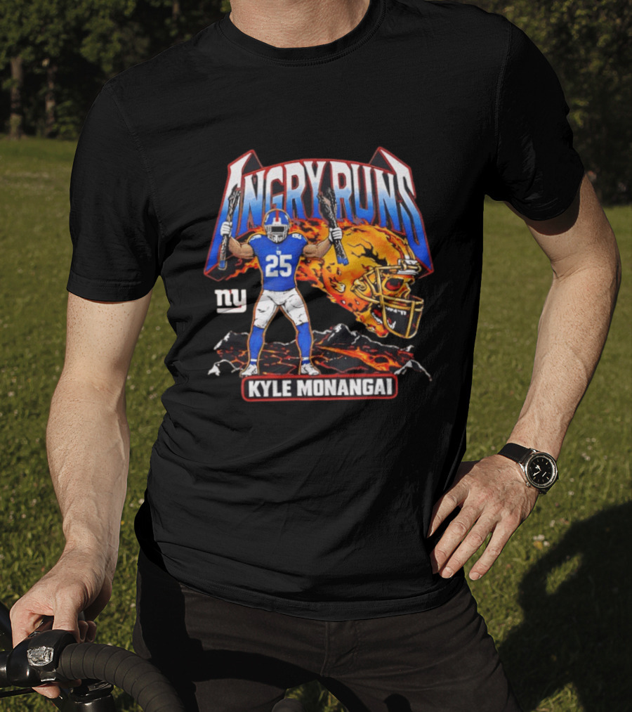 Angry Runs Kyle Monangai 25 Explosive Football T-Shirt