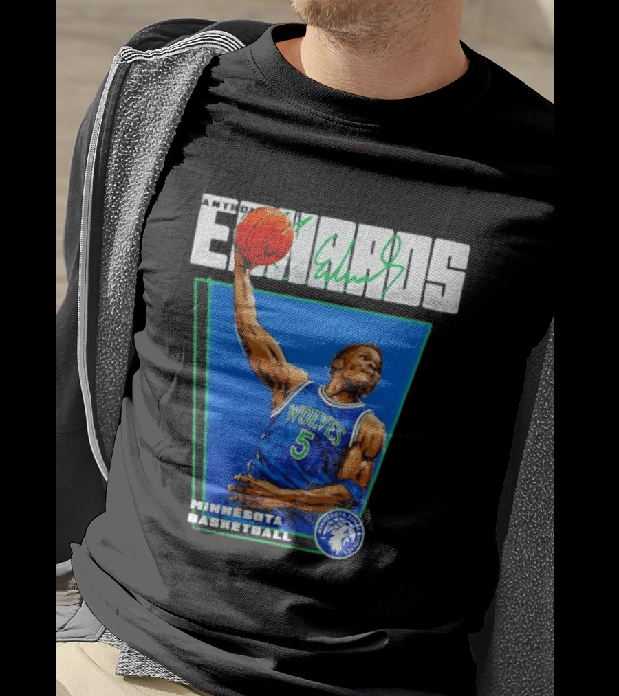 Anthony Edwards Minnesota Basketball Timberwolves Dunking Action T-Shirt