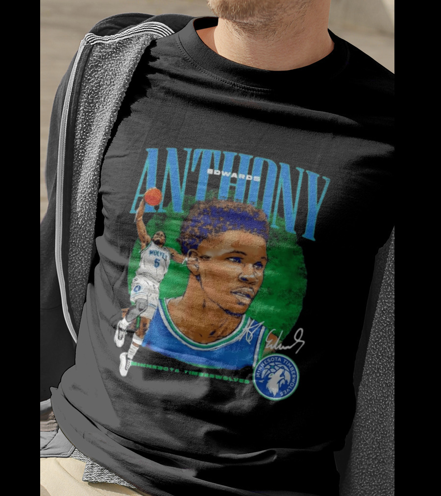 Anthony Edwards No 5 Minnesota Timberwolves Basketball Star Wolves T-Shirt