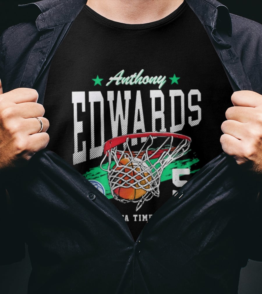 Anthony Edwards 5 Minnesota Timberwolves Basketball Net T-Shirt