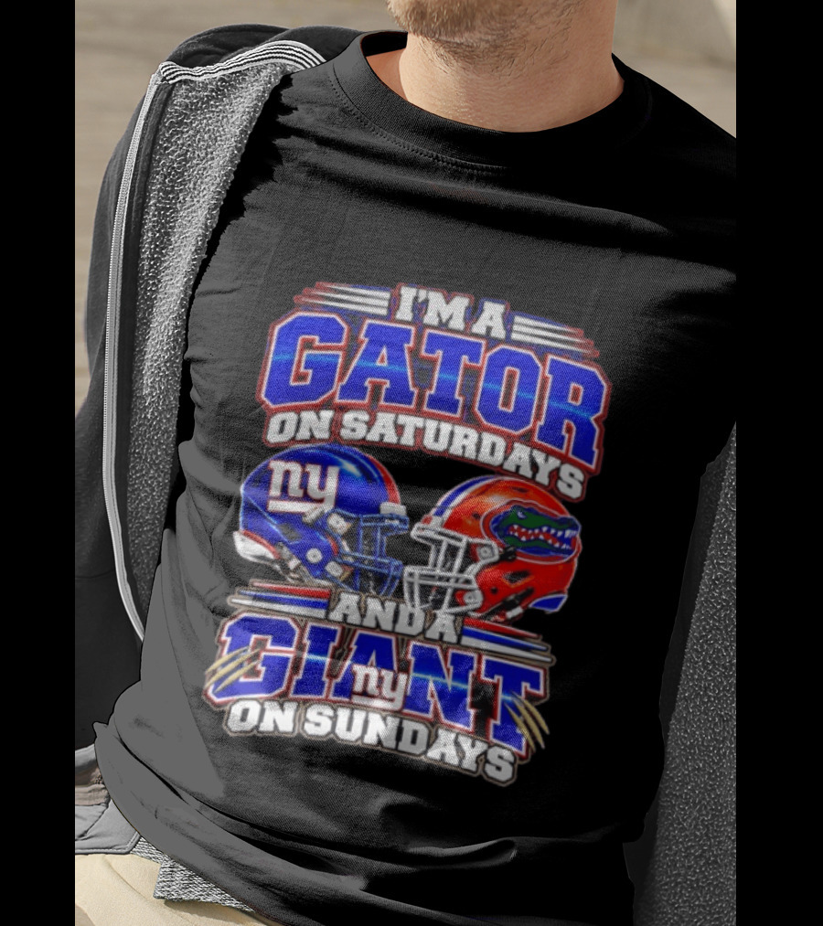 I'm A Gator On Saturdays And A Giant On Sundays NY Helmets T-Shirt