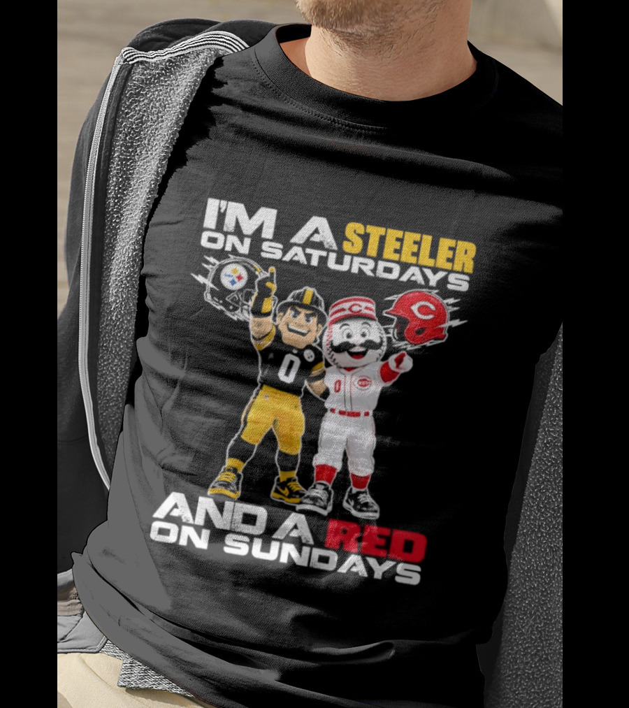 I'm A Steeler On Saturdays And A Red On Sundays With Mascots T-Shirt