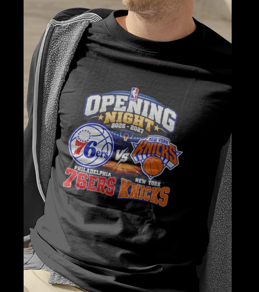 Philadelphia 76ers Vs New York Knicks NBA Opening Night 2026 2027 Matchup Event Highlights T-Shirt